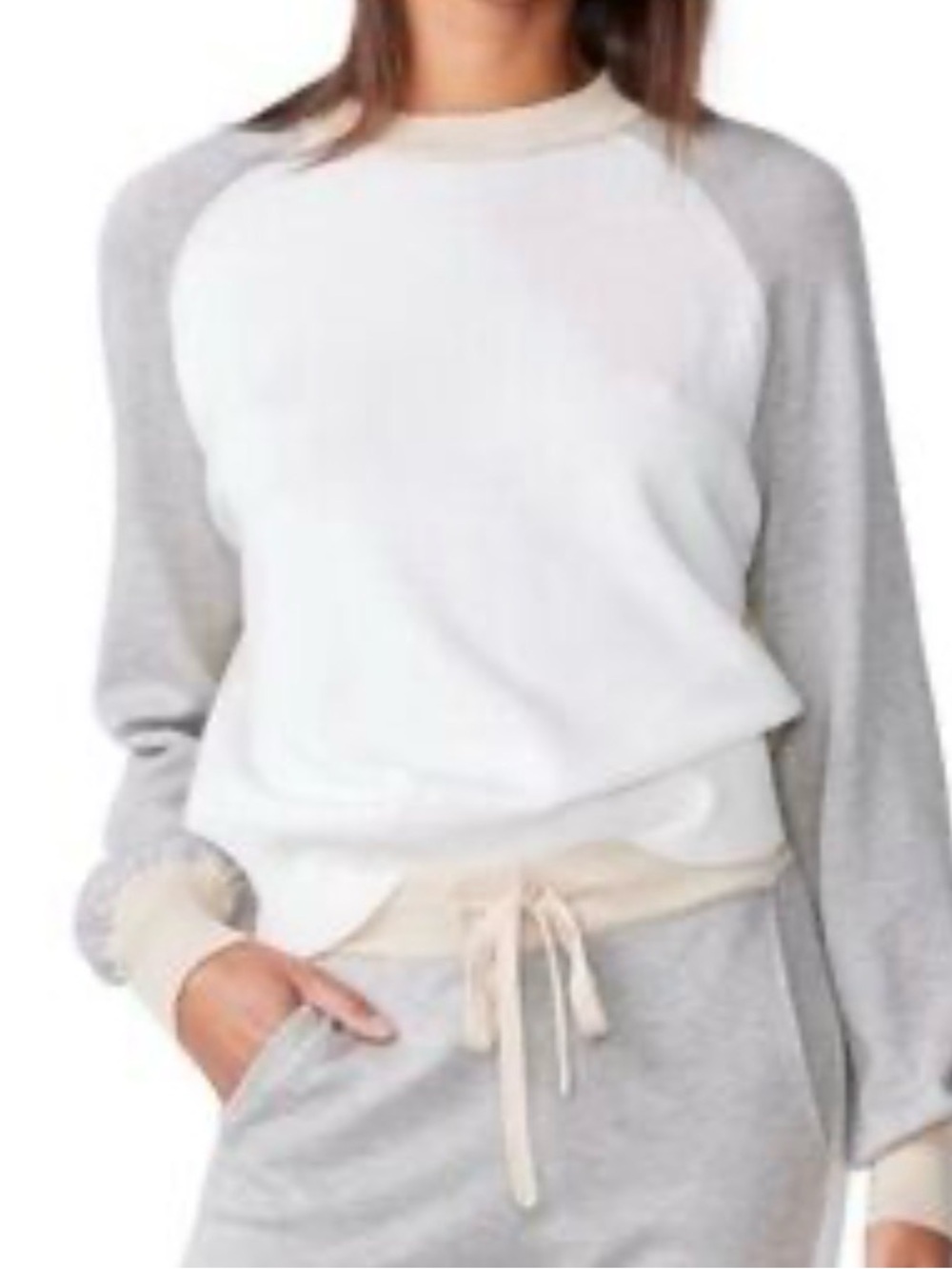 Monrow sweatpants set colorblock crewneck long Sleeve Lounge Top & pants size S